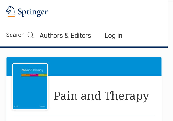 Our recent publication in Pubmed indexed international journal….Pain and Therapy